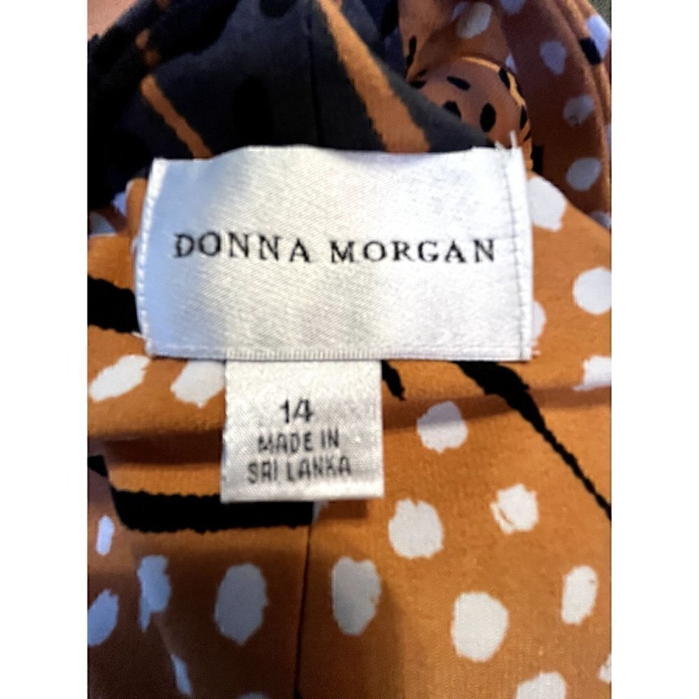 Women's Donna Morgan Size 14 Gray, Black, Orangish Brown Maxi Dress - Picture 4 of 7